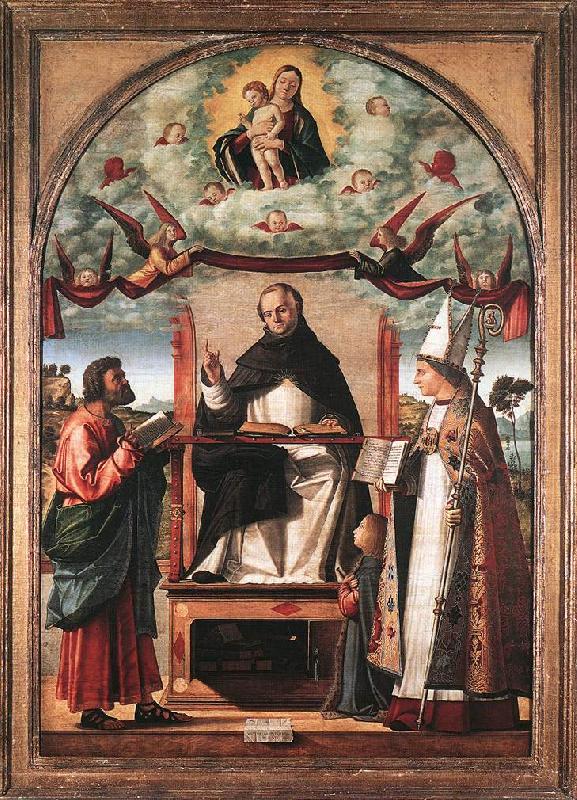 CARPACCIO, Vittore St Thomas in Glory between St Mark and St Louis of Toulouse dfg Sweden oil painting art